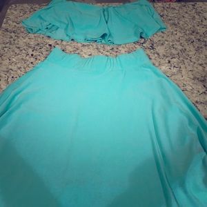 2 piece tube top and skirt